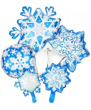 30 Pieces Snowflake Foil Balloons Frozen Birthday Party Winter Theme Balloons Shining Star Aluminum Balloons for Baby Shower ...