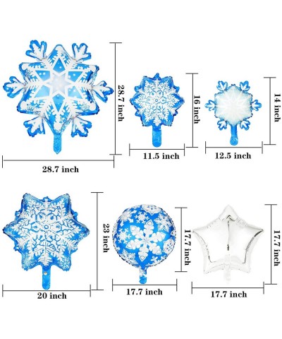 30 Pieces Snowflake Foil Balloons Frozen Birthday Party Winter Theme Balloons Shining Star Aluminum Balloons for Baby Shower ...