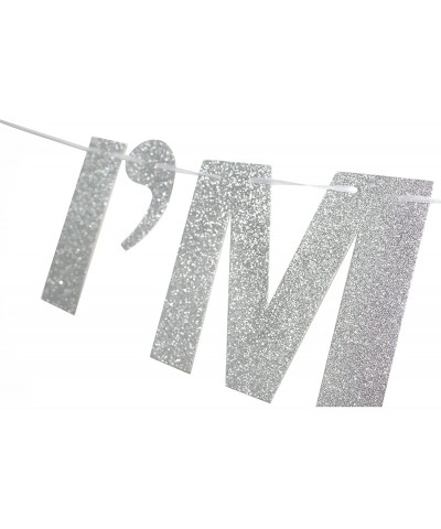 I'm 10 Silver Glitter Birthday Banner Perfect for Funny 10th Birthday Gift Ten Years Old Bday Party Decorations - 10 - CX18EY...