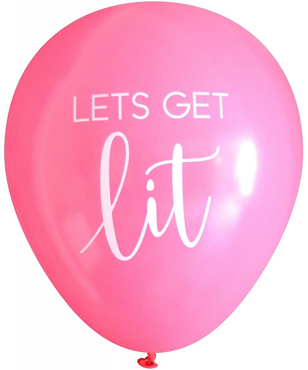 Lets Get Lit Latex Balloons (16 pcs) (Pink) - Pink - CY18ZY7WD34 $10.58 Balloons