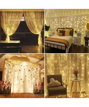 600 LED Curtain String Lights- 19.7x9.8ft- Plug in Window Curtain Lights with 8 Modes- Twinkle Fairy Lights for Wedding Party...