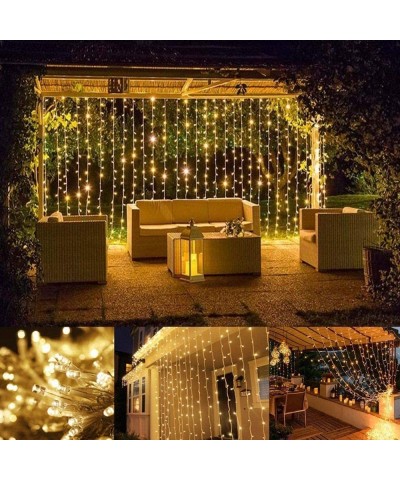600 LED Curtain String Lights- 19.7x9.8ft- Plug in Window Curtain Lights with 8 Modes- Twinkle Fairy Lights for Wedding Party...