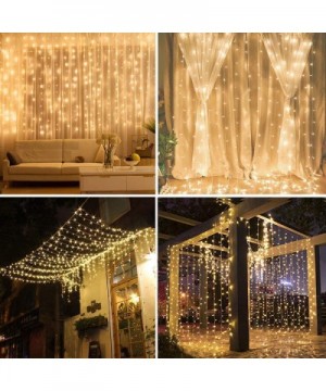 600 LED Curtain String Lights- 19.7x9.8ft- Plug in Window Curtain Lights with 8 Modes- Twinkle Fairy Lights for Wedding Party...