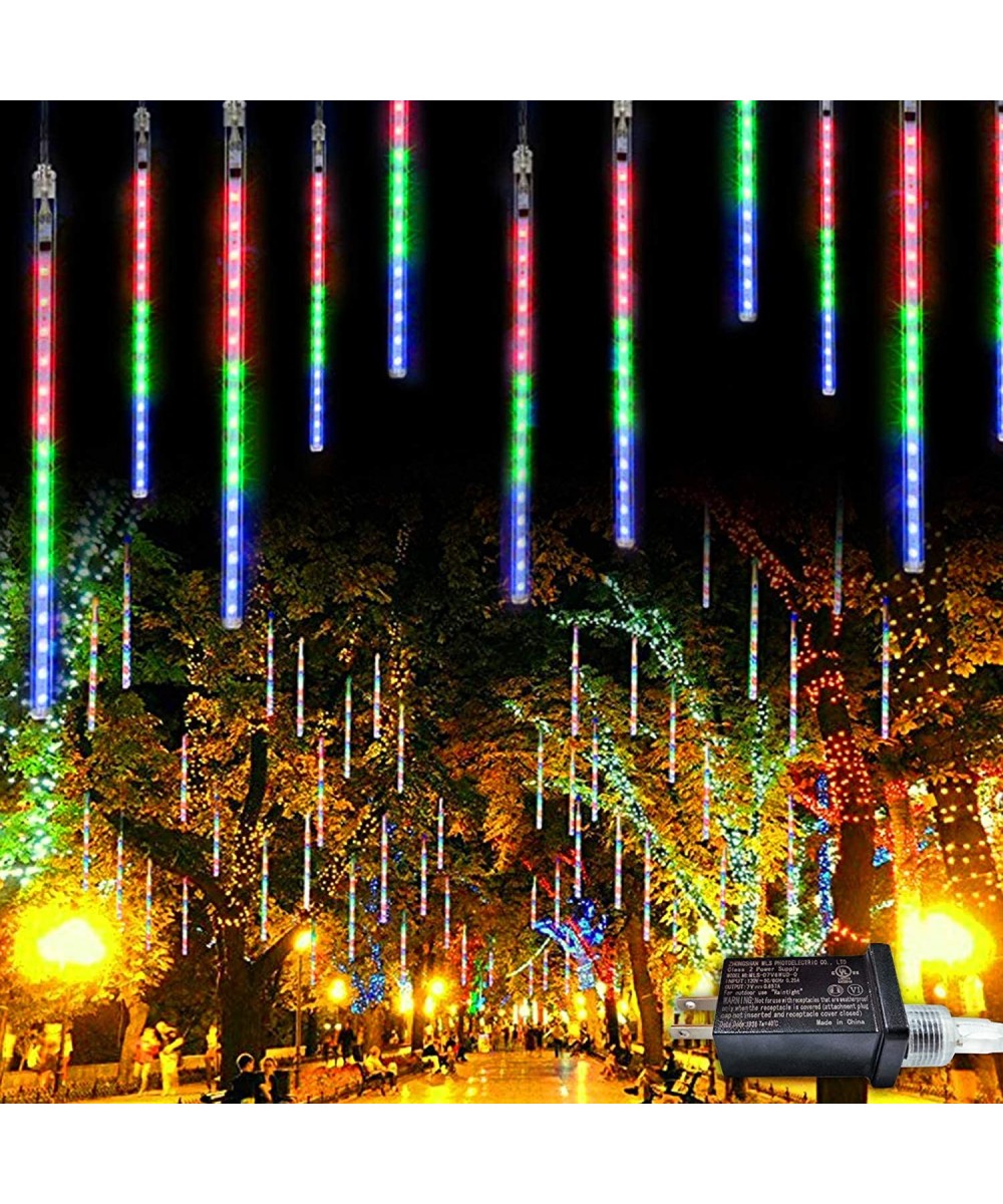 Christmas Lights Meteor Shower Lights 50cm 8 Tube 288 LEDs- Multicolor Meteor Lights Led Falling Rain Lights for Christmas Tr...