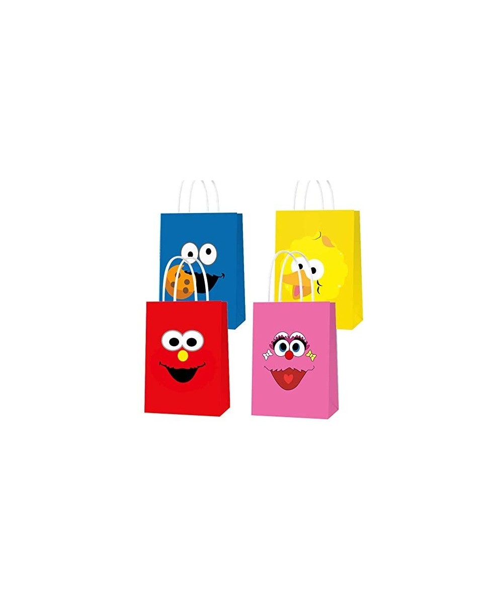16 PCS Party Gift Bags for Sesame Street Party Supplies- Birthday Party Gift Goody Treat Candy Bags- Including 4 Patterns for...