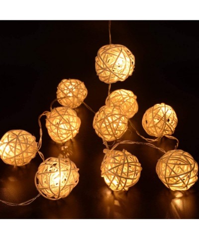10FT/3M 30LED Warm White Battery Operated Rattan Ball LED String Fairy Light - Warm White - CD12L0W5HER $13.30 Indoor String ...