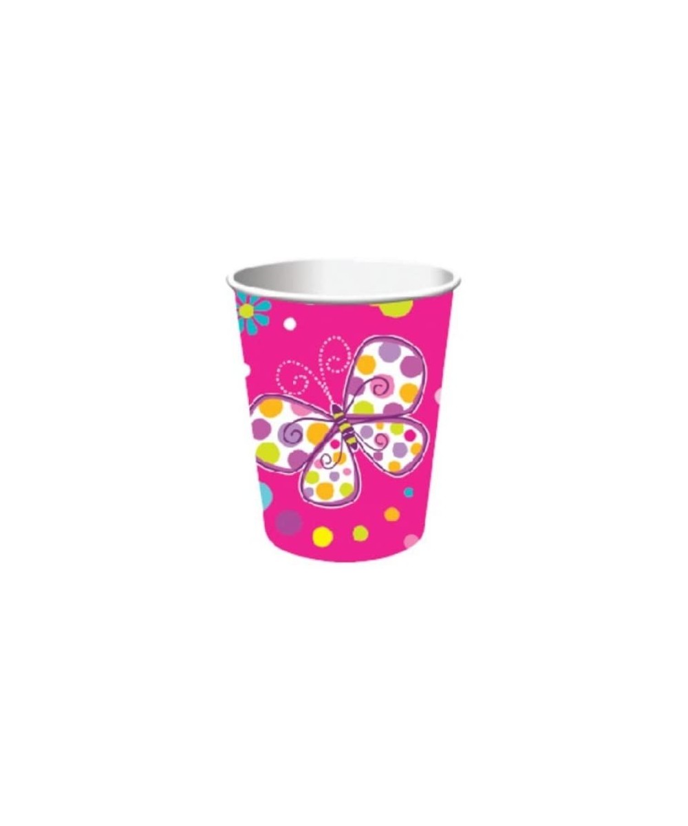 8-Count 9-Ounce Hot/Cold Beverage Cups- Butterfly Sparkle - Butterfly Sparkle - C611F872NRF $7.60 Party Tableware