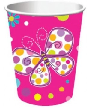 8-Count 9-Ounce Hot/Cold Beverage Cups- Butterfly Sparkle - Butterfly Sparkle - C611F872NRF $7.60 Party Tableware