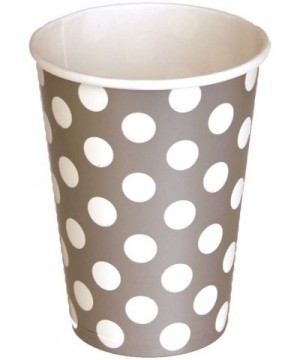 12oz Silver Polka Dot Paper Cups- 6ct - Silver - CF12CJ7SC8Z $7.20 Tableware