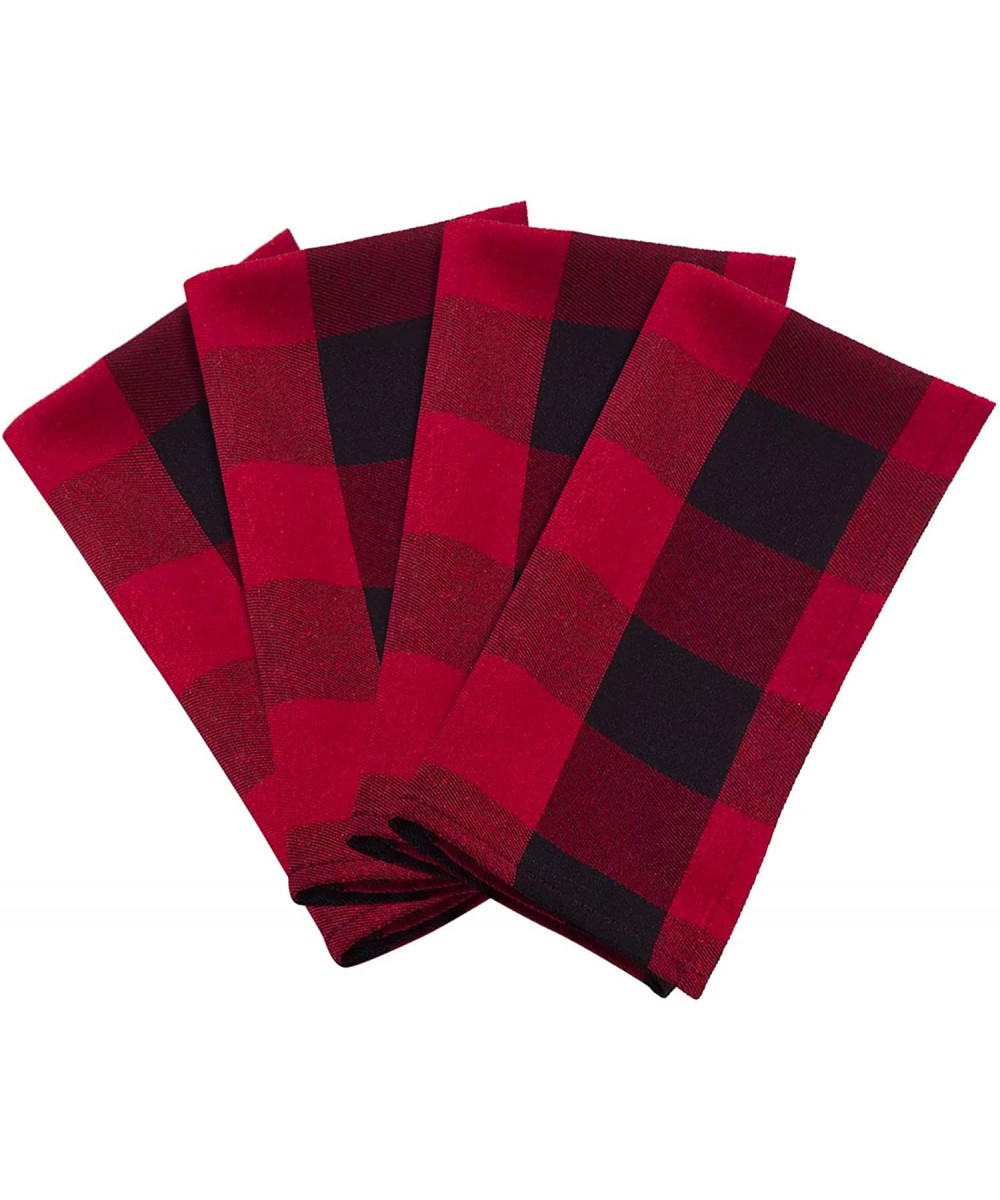 Cotton Blend Buffalo Plaid Table Napkins (Set of 4)- 20"- Red- 4 Piece - CI1862SRL8R $21.26 Tableware