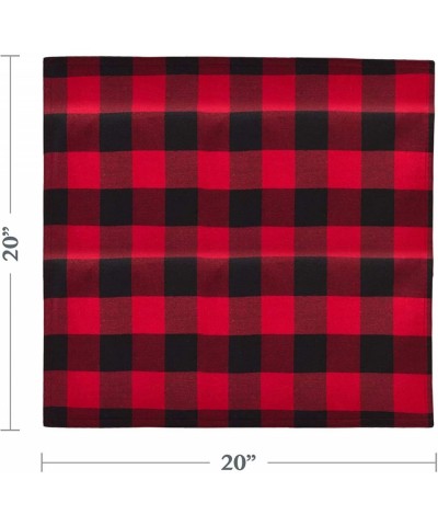 Cotton Blend Buffalo Plaid Table Napkins (Set of 4)- 20"- Red- 4 Piece - CI1862SRL8R $21.26 Tableware