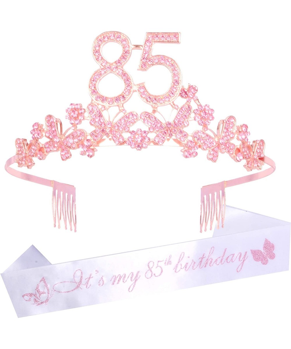 85th Birthday Gifts for Women- 85th Birthday Tiara and Sash- It's My 85th Birthday Sash and Crystal Tiara- 85th Birthday Deco...