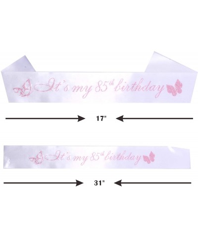 85th Birthday Gifts for Women- 85th Birthday Tiara and Sash- It's My 85th Birthday Sash and Crystal Tiara- 85th Birthday Deco...