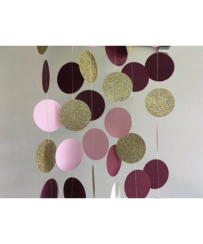 Burgundy Pink Gold Birthday Decorations for Women Fall in Love Bridal Shower Decorations Bachelorette/Polka Dot Paper Fans Go...
