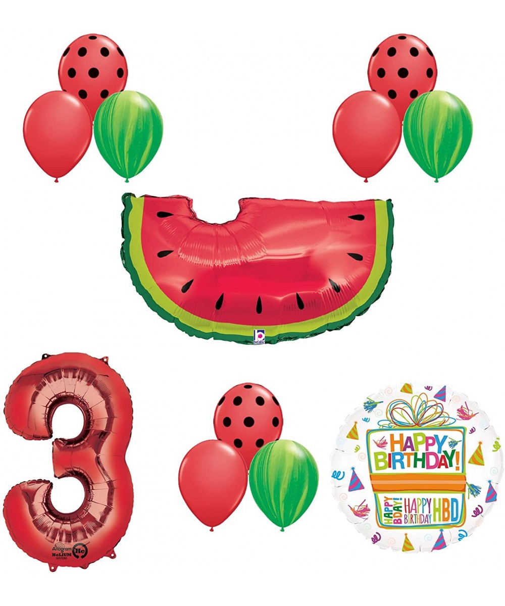 Watermelon Picnic Third 3rd Birthday Party Supplies and Balloons Decoration - C3185KE2HK6 $8.38 Balloons