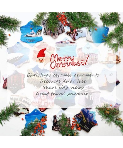 Cleveland Red Clay Park Tennessee USA America Christmas Ceramic Ornament Xmas Tree Decor Souvenirs Double Sided Snowflake Por...