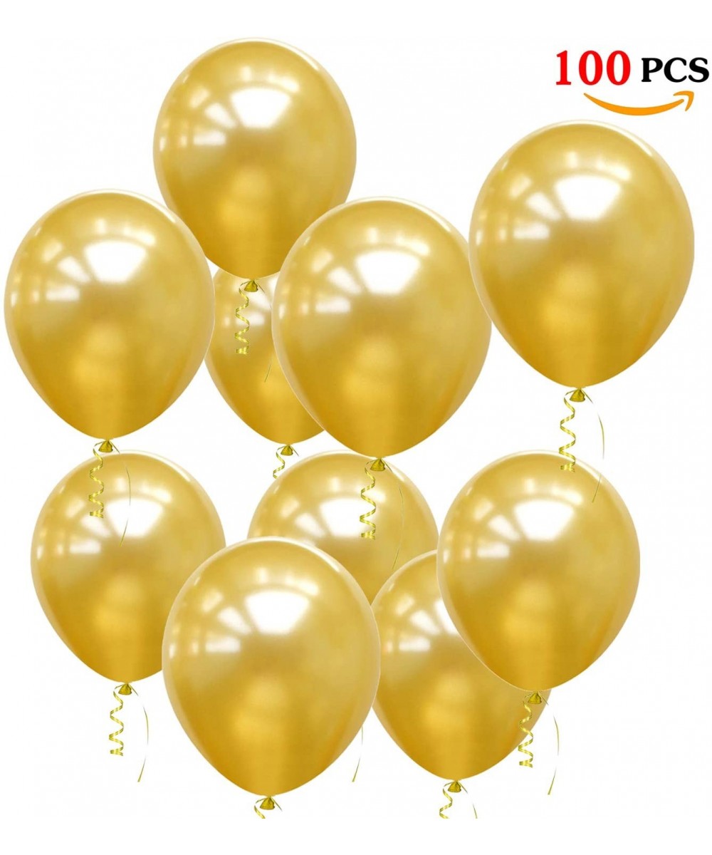 100pcs Gold Balloons- Premium Latex pearl gold Helium Balloons 12inch-for golden baby bridal shower Wedding Birthday Party Ch...