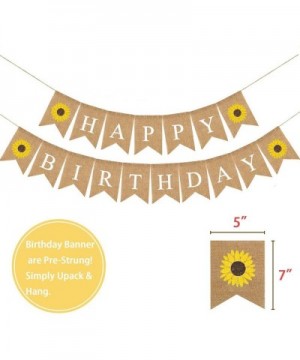 Sunflower Birthday Party Decoration Props- Handcraft Paper Fans- Tissue Pom Poms- Sunflower Happy Birthday Banner- Sunflowers...