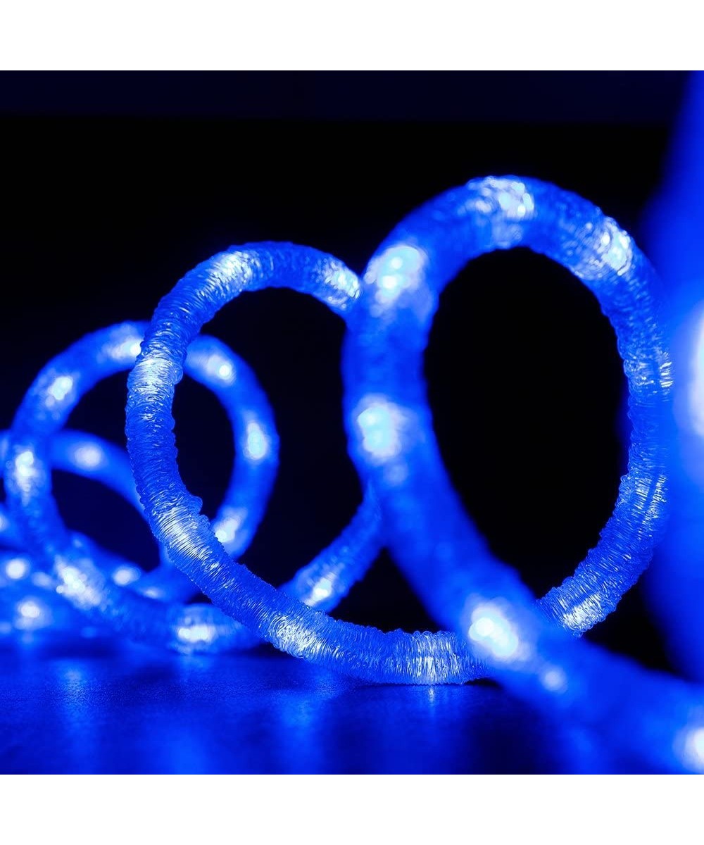 18' feet Blue LED Ribbed Snow Rope Strip Light 120V Indoor/Outdoor Holiday Christmas Decorative- Connectable & ETL Certified ...