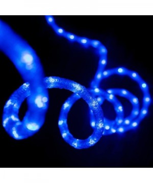 18' feet Blue LED Ribbed Snow Rope Strip Light 120V Indoor/Outdoor Holiday Christmas Decorative- Connectable & ETL Certified ...