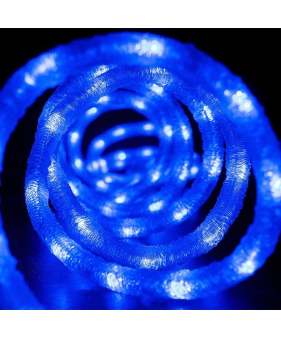 18' feet Blue LED Ribbed Snow Rope Strip Light 120V Indoor/Outdoor Holiday Christmas Decorative- Connectable & ETL Certified ...