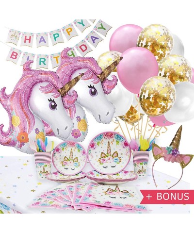 Unicorn Birthday Party Set with Headband and Balloons 16 Guests - Unicorn Birthday Decorations With Headband - CE18SC28NHI $1...