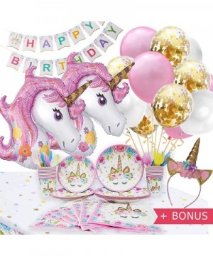 Unicorn Birthday Party Set with Headband and Balloons 16 Guests - Unicorn Birthday Decorations With Headband - CE18SC28NHI $1...