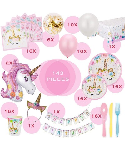 Unicorn Birthday Party Set with Headband and Balloons 16 Guests - Unicorn Birthday Decorations With Headband - CE18SC28NHI $1...