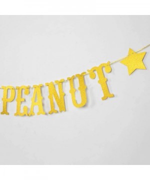 Little Peanut Banner- Baby Shower Party Decoration Supplies for Boys or Girls - Gold Glitter - CQ19DSHOM6X $5.53 Banners