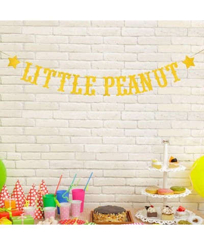 Little Peanut Banner- Baby Shower Party Decoration Supplies for Boys or Girls - Gold Glitter - CQ19DSHOM6X $5.53 Banners