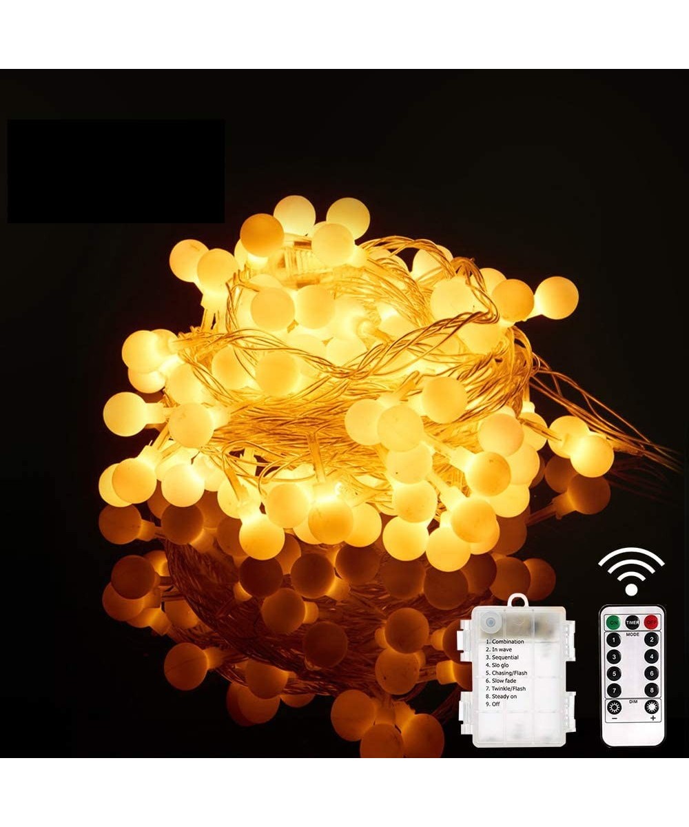 Globe String Lights 10M 100LEDs- Warm White Fairy Lights 8 Modes Waterproof IP44 Christmas Lights for Indoor- Room- Party- De...