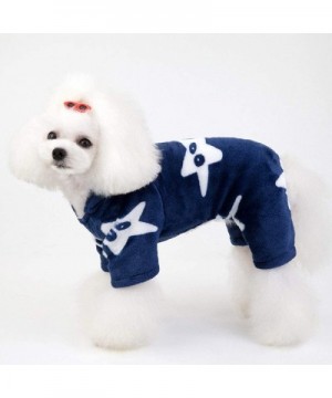 Pets Cat Puppy Sweatshirt Coat Warm Clothes Coat- Puppy Star Printed Fleece Cozy Warm Hooded Clothes - Blue - C818ZY4WLEM $7....