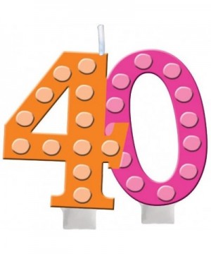 Bright and Bold 40th Birthday Molded Numeral Cake Candle - CN11DBMKE2Z $5.30 Cake Decorating Supplies