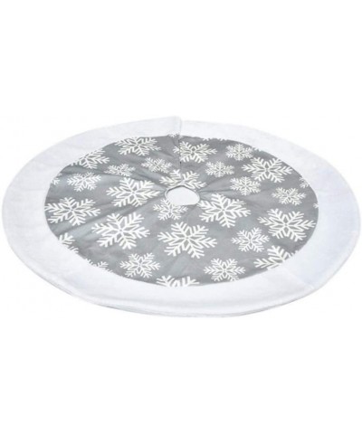 100CM Christmas Tree Skirt White Edge Snowflake Tree Skirt Christmas Decorations Christmas Tree Apron Scene Dress Up Items - ...