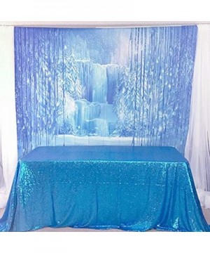 60x102Inch Rectangular Sequin Tablecloth Sparkly for Wedding Party Christmas Day Aqua Blue - Aqua Blue - CP18T70AGTT $15.37 T...