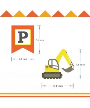 Construction Birthday Banner - Bday Sign Bunting Garland - Truck Excavator Party Decoration for Boy - Construction - C018LR30...