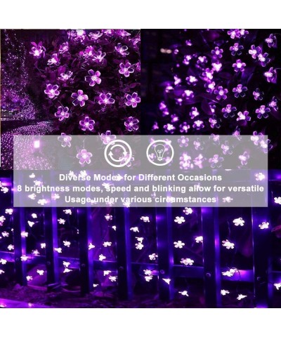 Flower String Lights- Sakura Lights- Cute Room Decor Plug in 33Ft 100LEDs Waterproof Christmas Decorative Lights- for Garden ...