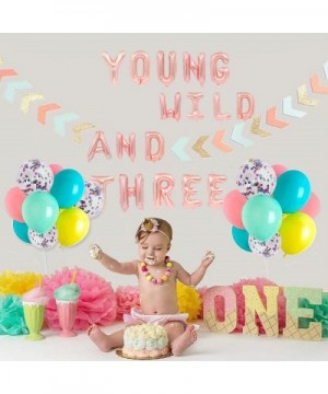 Young Wild and Three Balloon Young Wild and Three Banner Young Wild and Three Decorations for Girl Third Birthday Decorations...
