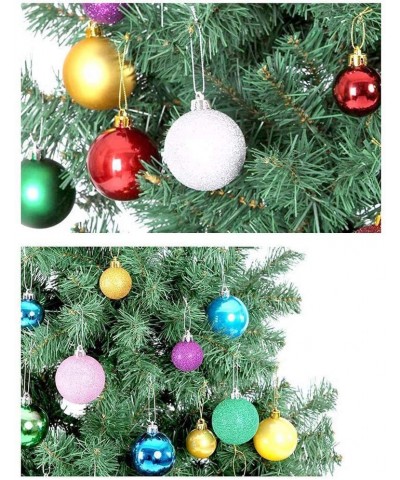 Christmas Ball Assorted Pendant Shatterproof Ball Ornament Set Seasonal Holiday Wedding Party Decorations(24 pcs- 4 cm) (Pink...