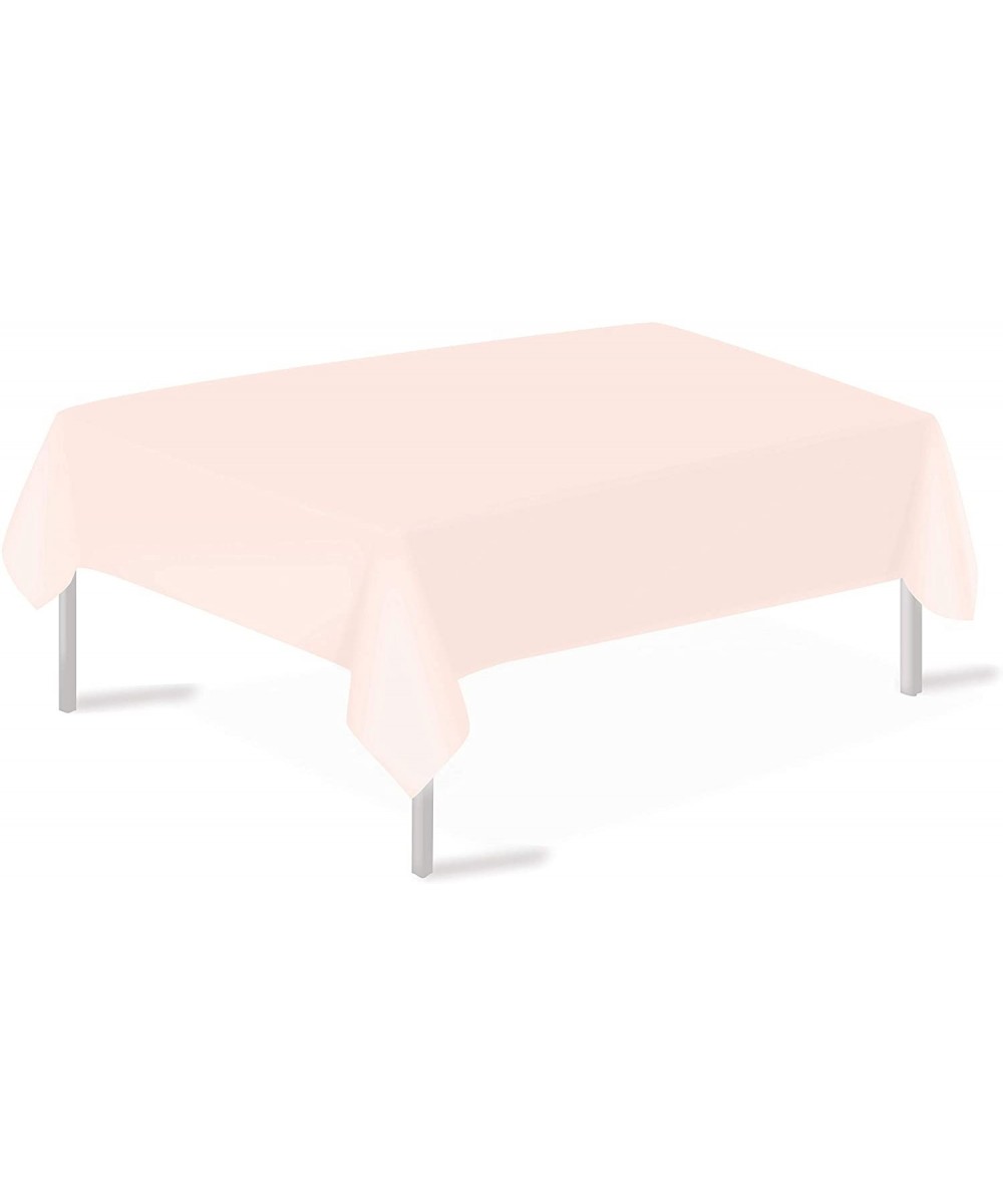 Blush Pink Plastic Tablecloths 3 Pack Disposable Table Covers 54 x 108 Inches Shower Party Tablecovers PEVA Vinyl Table Cloth...