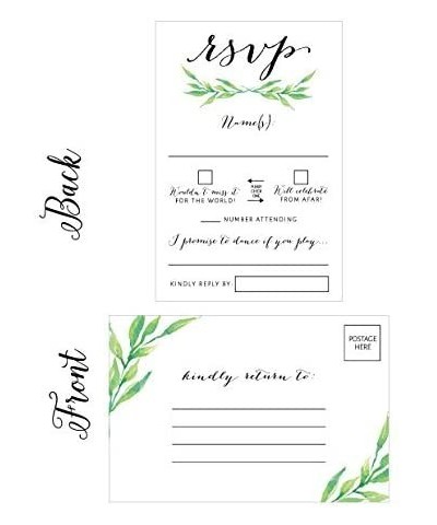 50 Floral RSVP Cards- RSVP Postcards No Envelopes Needed- Response Card- Blank RSVP Reply- RSVP for Wedding- Rehearsal Dinner...
