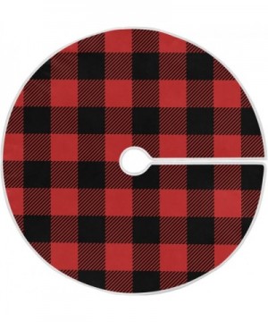 Red Buffalo Check Plaid Christmas Tree Skirt Merry Christmas Xmas Tree Skirt Tree Stand Mat Cover for Holiday Party Decor 35....