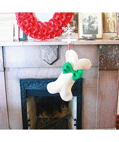 Christmas Pet Stockings-Dog Bone Santa Gift Candy Bag Socks Hanging Supplies for Xmas Tree Decoration(Large Size 18"-Green Bo...