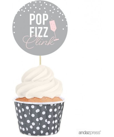 Pink Blush and Gray Pop Fizz Clink Wedding Collection- Nut Cups with Label Toppers DIY Party Favors Kit- 12-Pack - Favors Kit...