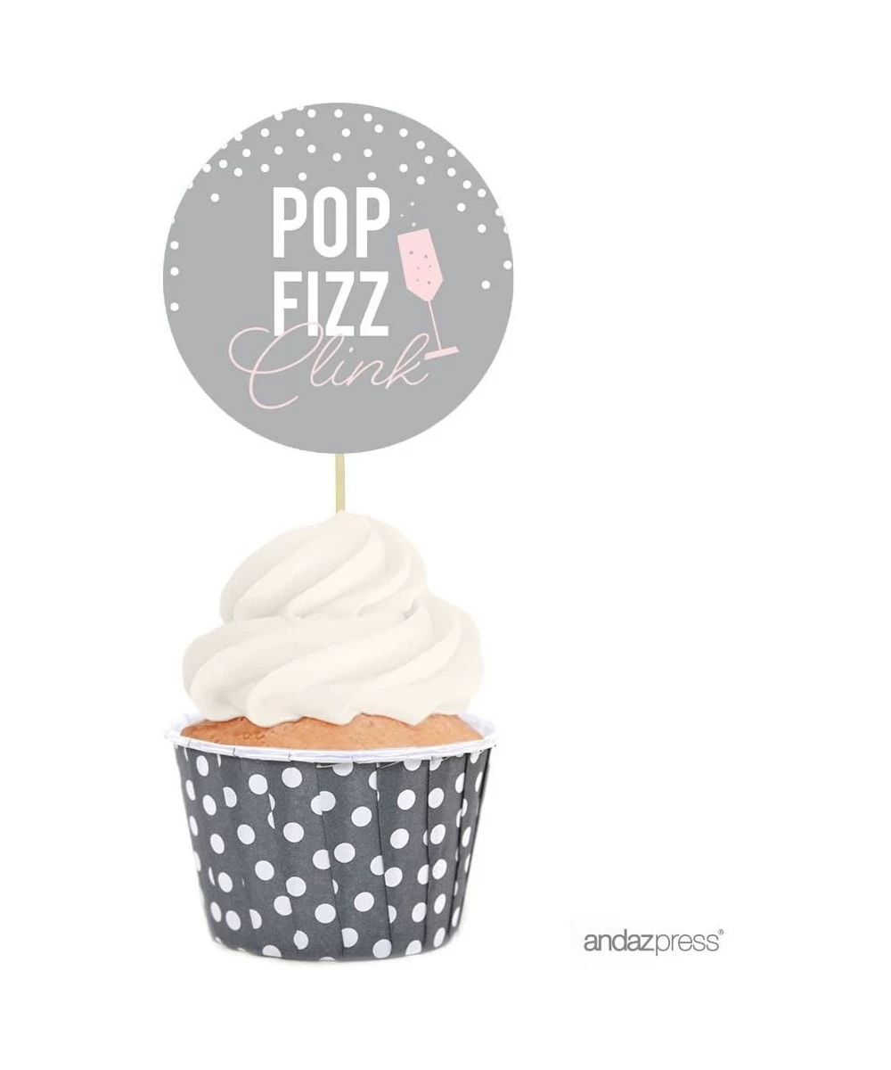 Pink Blush and Gray Pop Fizz Clink Wedding Collection- Nut Cups with Label Toppers DIY Party Favors Kit- 12-Pack - Favors Kit...