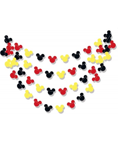 Mickey Mouse Garland - Paper Garland - Party Supplies - Club House Inspiration - Mickey Head Garland - Tricolor Mickey Head G...
