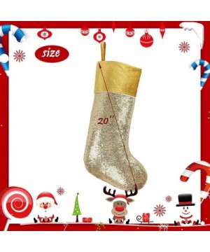 2 PCS of Sparkle Christmas Stockings with Glitter Golden Sequins Xmas Holiday Party Supplies Gifts for Kids Family Extra Long...