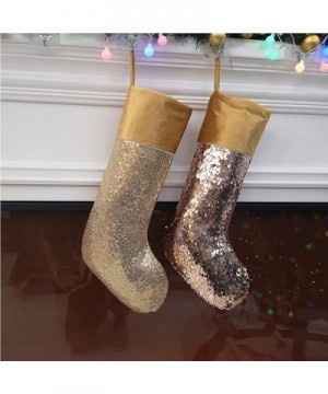 2 PCS of Sparkle Christmas Stockings with Glitter Golden Sequins Xmas Holiday Party Supplies Gifts for Kids Family Extra Long...