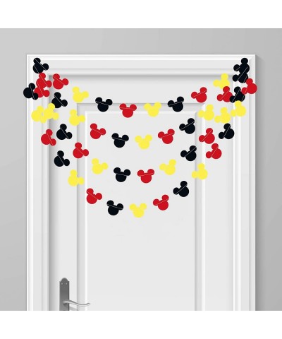 Mickey Mouse Garland - Paper Garland - Party Supplies - Club House Inspiration - Mickey Head Garland - Tricolor Mickey Head G...