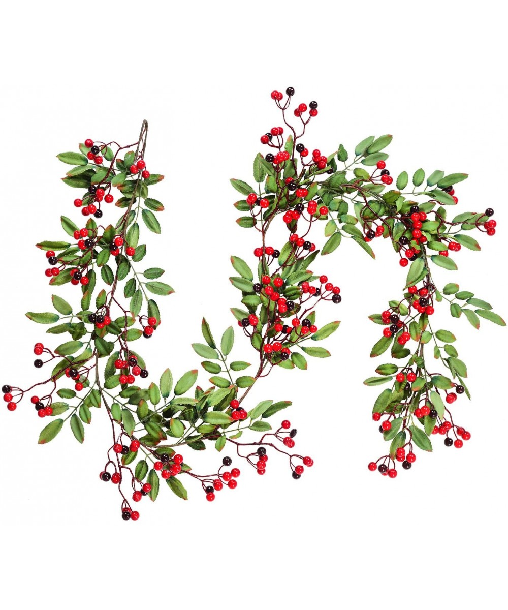 5.83 Ft Red Berry Christmas Garland- Artificial Berry Garland for Indoor Outdoor Hone Fireplace Decoration for Winter Christm...